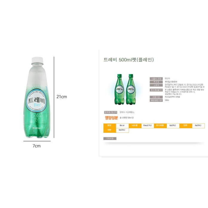 [LOTTE] NGK TREVI KHÔNG ĐƯỜNG 500ml - [롯데] 트레비 플레인 500ML