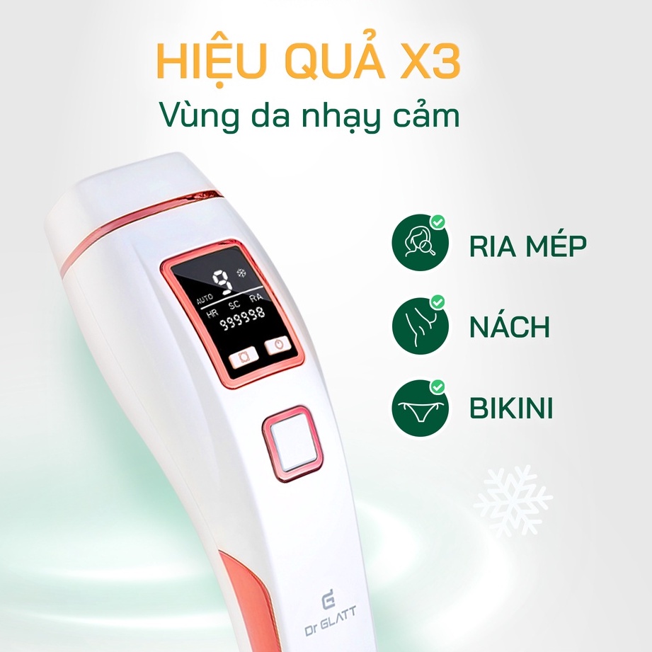 Máy triệt lông mini Dr Glatt IPL PRO, triệt vĩnh viễn tại nhà trẻ hoá làn da - Shop Viloet
