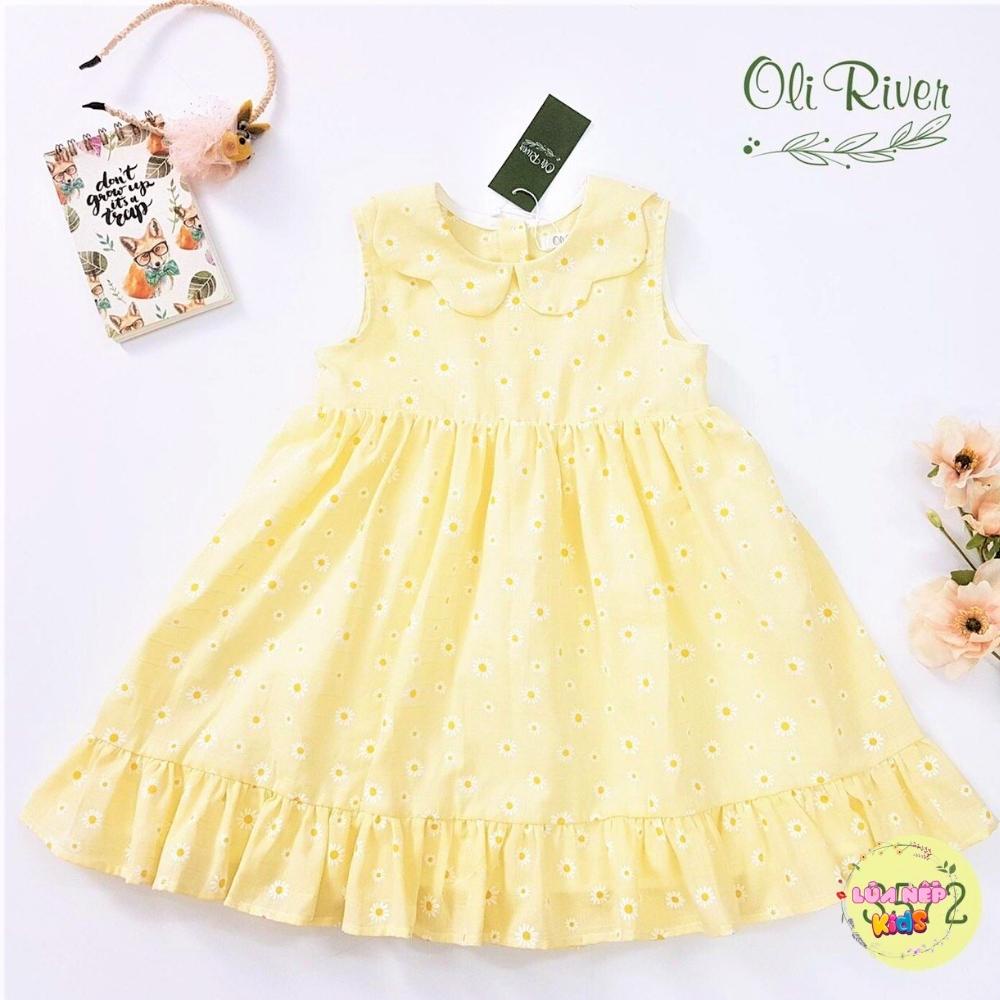 Đầm công chúa Oli River vàng hoa cúc cho bé gái từ 3-4 tuổi - KDO000213 - Lúa Nếp Kids