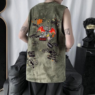 (Order) Áo tanktop nam nữ loang ulzzang 🍓 FREESHIP 🌹 Áo thun ngắn tay dáng rộng 🍒