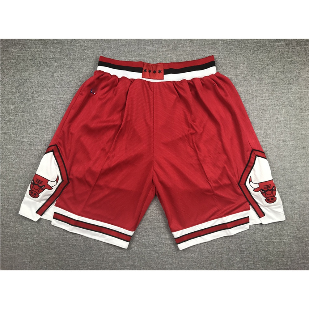 Quần Short Thêu Hình Bò Tót chicago bulls Phong Cách retro