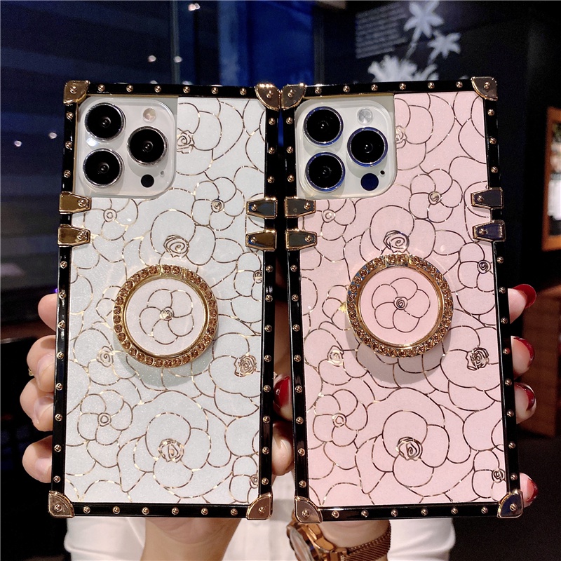 Ốp điện thoại dáng vuông in hoa hồng cho OPPO A54 A15 A15S A92 A52 A53 A5 A9 A31 2020 A16 A5S A7 A12E A12 A3S F9 F11 PRO