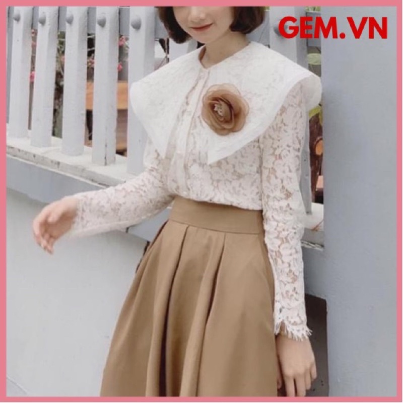 Áo sơ mi ren cao cấp G434 có BIGSIZE đi học hay công sở hoặc dạo phố đều hợp thời trang dễ phối quần hoặc chân váy