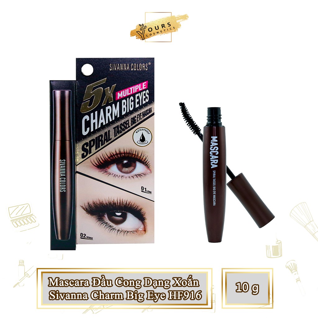 [Auth Thái] Mascara Sivanna Đầu Cong Dạng Xoắn 5X Multiple Charm Big Eye HF916 - Chuốt Mi Sivanna Làm Dày Và Dài Mi