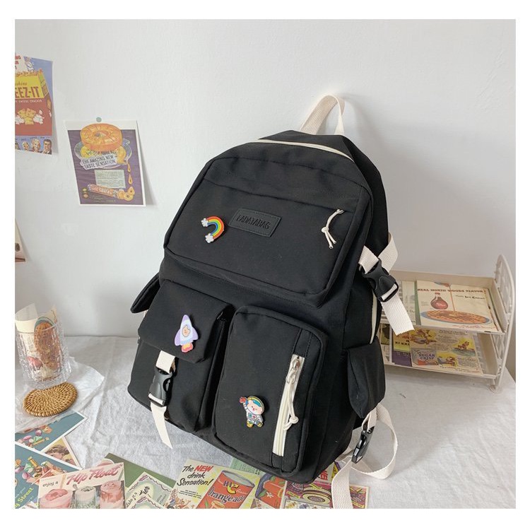 Balo nam nữ thời trang HAZIN chất liệu polyester cao cấp đi học đi chơi phong cách unisex vừa laptop HZM614