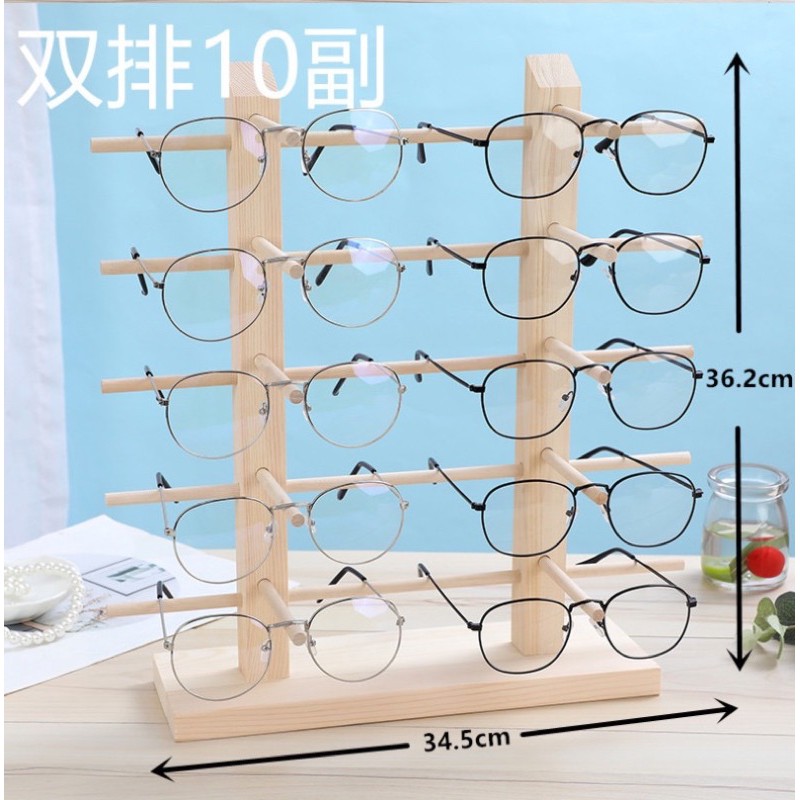Kệ gỗ trưng bày mắt kính nhìu kích cỡ