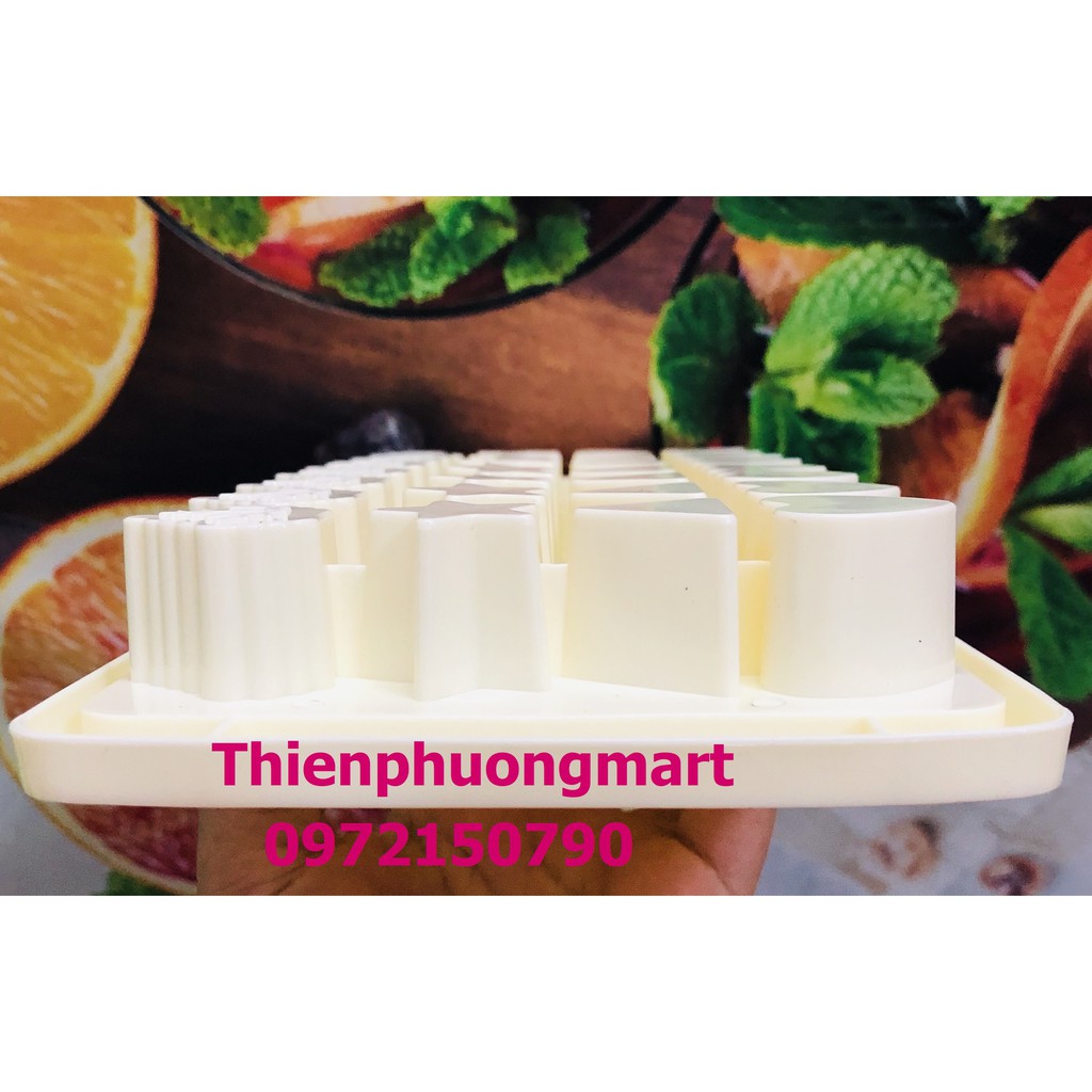 Vĩ làm đá bằng nhựa cao cấp HOFACO - Khuôn đá trái tim, ngôi sao, chiếc lá HPL87