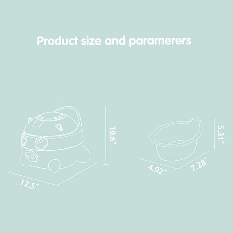 Bô Tập Đi Vệ Sinh Thiết Kế Hình Chú Heo Hoạt Hình Dễ Thương Di Động Tiện Dụng Cho Bé