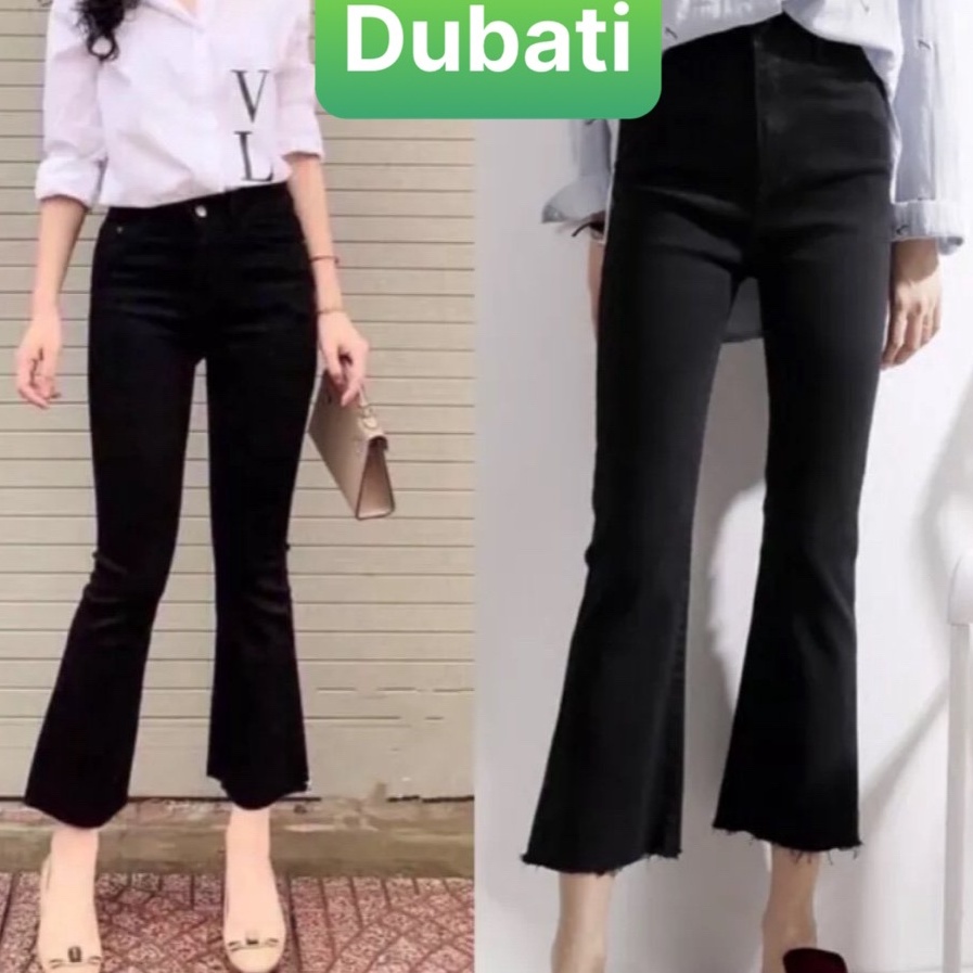 QUẦN JEAN NỮ CHẤT BÒ ỐNG LOE SÀNH ĐIỆU SIÊU CO GIÃN LƯNG CAO NÂNG MÔNG HÀN QUỐC - DB 222- DUBATI FASHION
