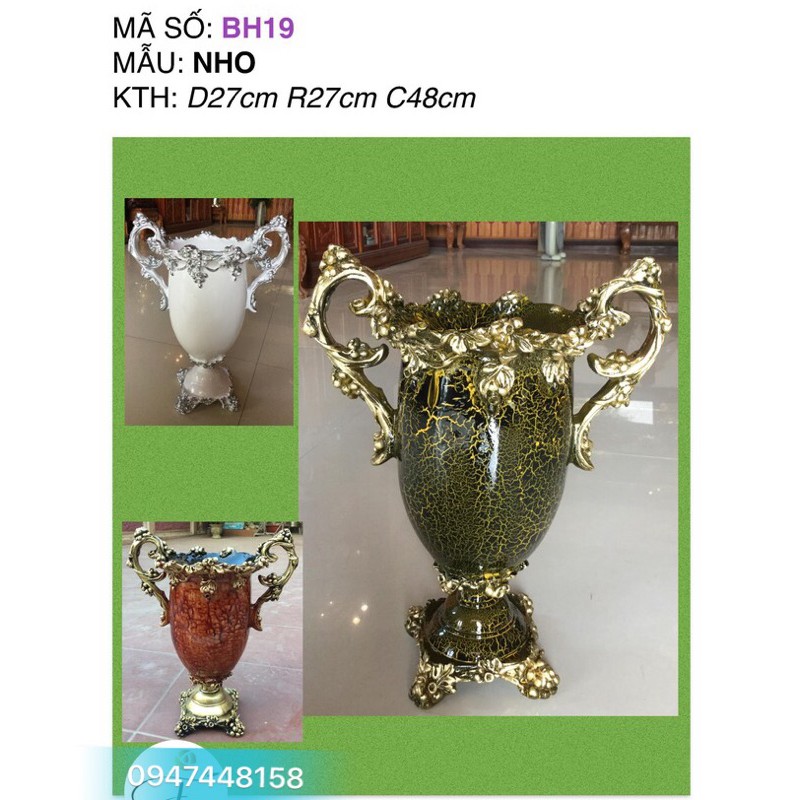 Bình hoa composite dáng nho cao 48cm