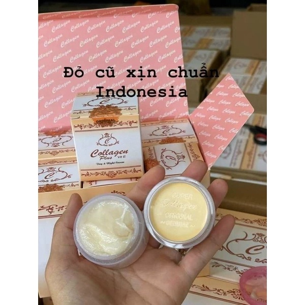 Kem nám tàn nhang collagen plus vit E CHÍNH HÃNG CỦA Indonesia CHất Kem đêm màu ngà ngà vàng
