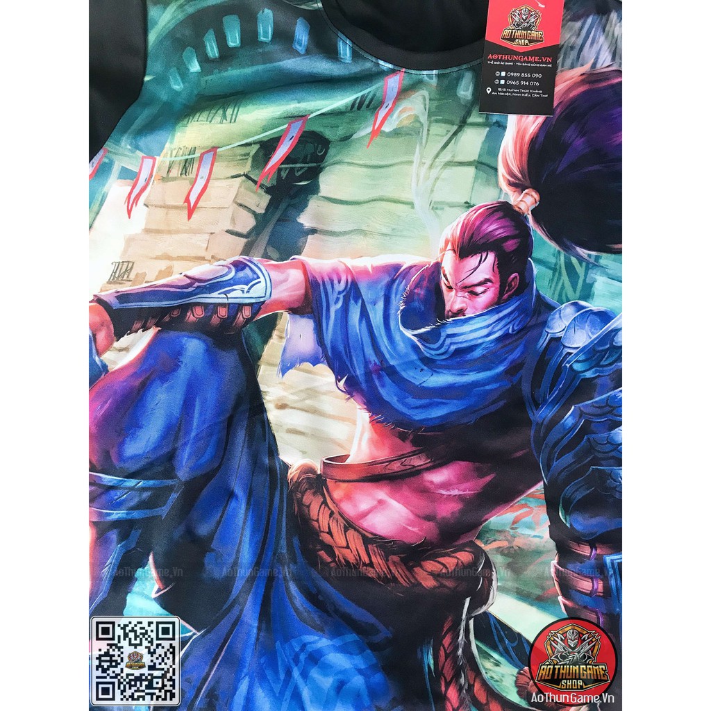 ☘️ Áo liên minh huyền thoại Yasuo mặc định mới nhất (3D Đen) Áo đấu Game Tốc Chiến LMHT LoL ☘️ (Shop AoThunGameVn)