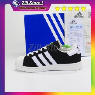 Giày thể thao sneaker sò nhung đen s u p e r s t a r t full box ast2