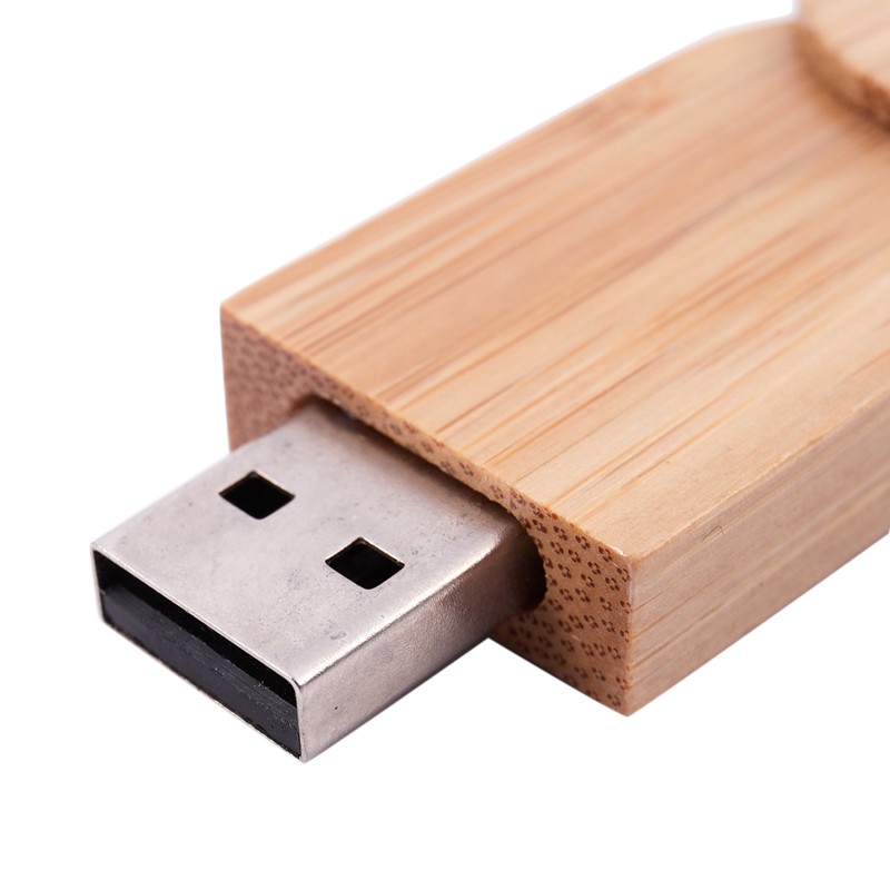 Rotating wooden USB 2.0 4GB Flash Storage High-speed Memory Stick
