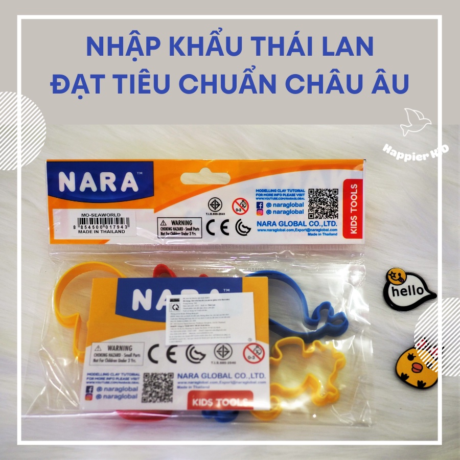 6 khuôn nặn chủ đề động vật biển sea world Nara, đạt tiêu chuẩn châu âu, tặng kèm sách hướng dẫn