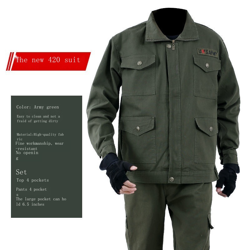 Bộ Đồ Lao Động Dày Dặn Chống Bỏng Thời Trang Xuân Thu Cho Nam