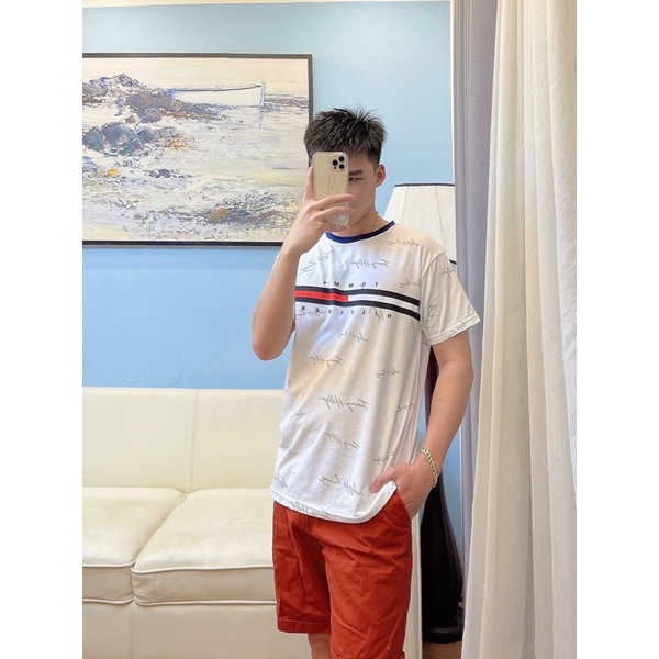 ANA68 - ÁO PHÔNG ĐÔI CỘC TAY TRẮNG TOMY NAM NỮ