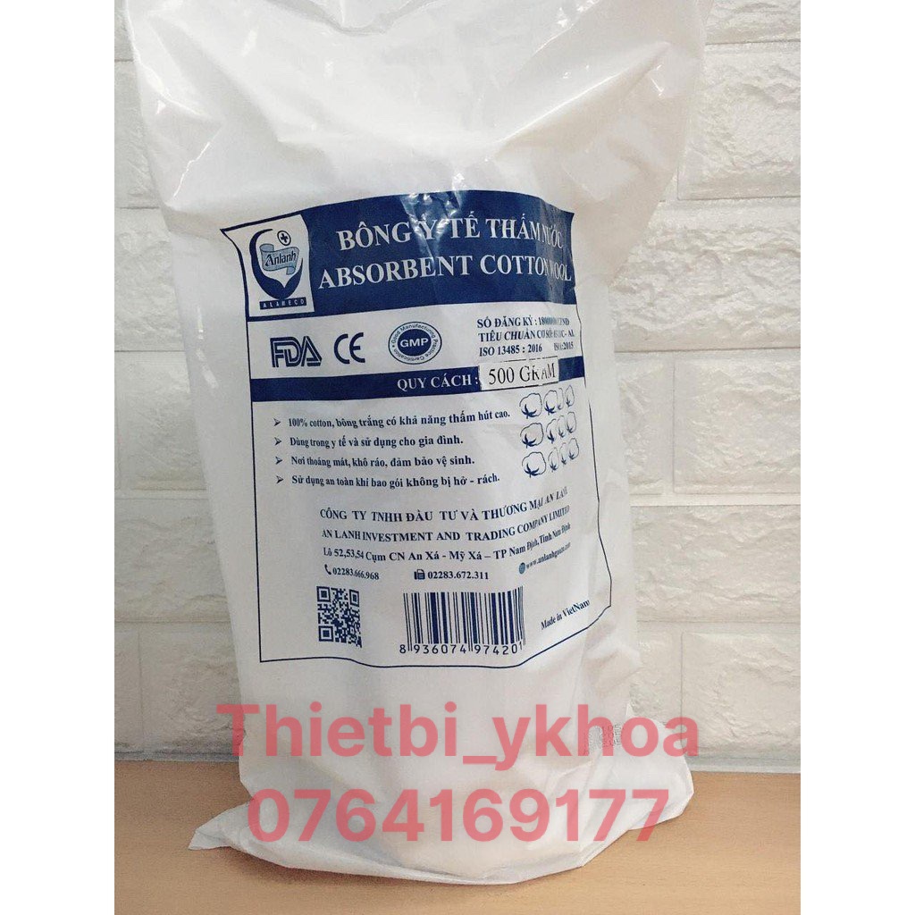 Bông gòn y tế an lành 1 ký - Bông Y Tế Bông cân y tế An Lành 1kg - bông y tế thấm nước