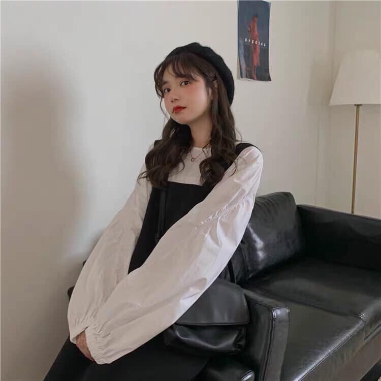 Set yếm váy kaki nữ kèm áo phong cách hàn quốc dưới 60kg - Lyza Store | BigBuy360 - bigbuy360.vn