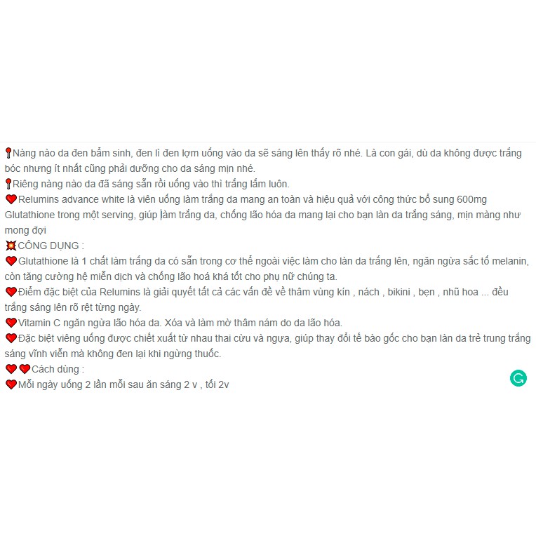 Relumins Advance White 1650mg Glutathione Complex