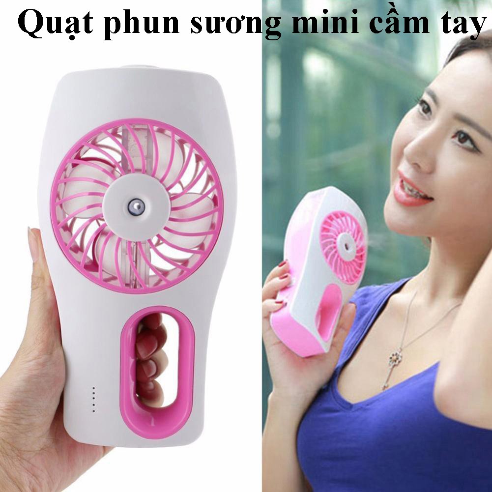 Quạt Phun Sương Cầm Tay Mini - Quạt Phun Sương Tạo Ẩm Làm Mát Không Khí -  Khuếch Tán Tinh Dầu