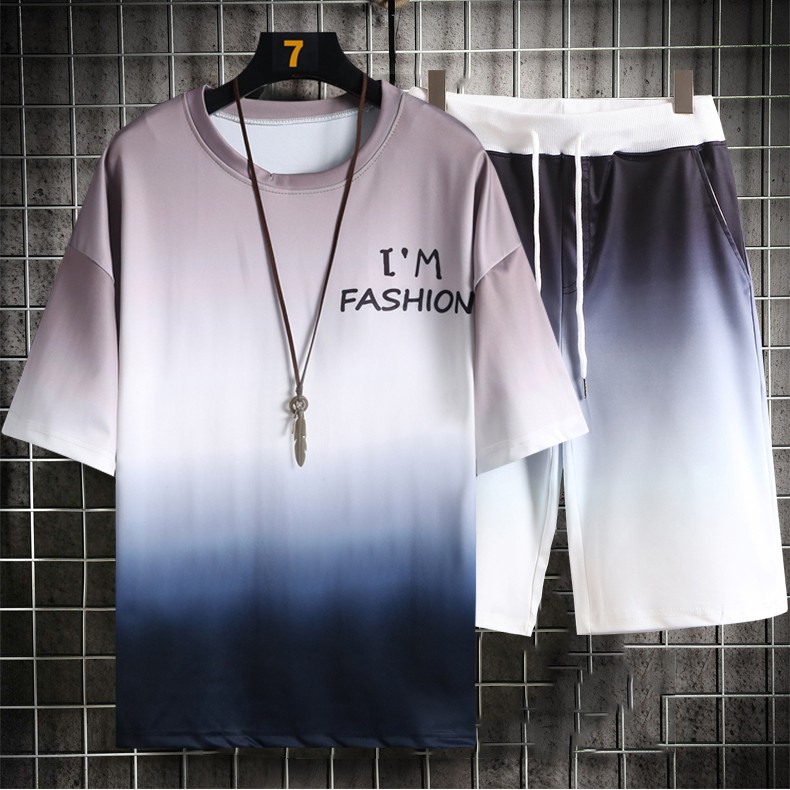 Bộ Quần Áo Thun Nam Loang Màu Kiểu Omber Độc Đáo Áo Tay Ngắn Cổ Tròn Phối Quần Short Đùi ZENKODLMEN SET NAM 90000118 | BigBuy360 - bigbuy360.vn