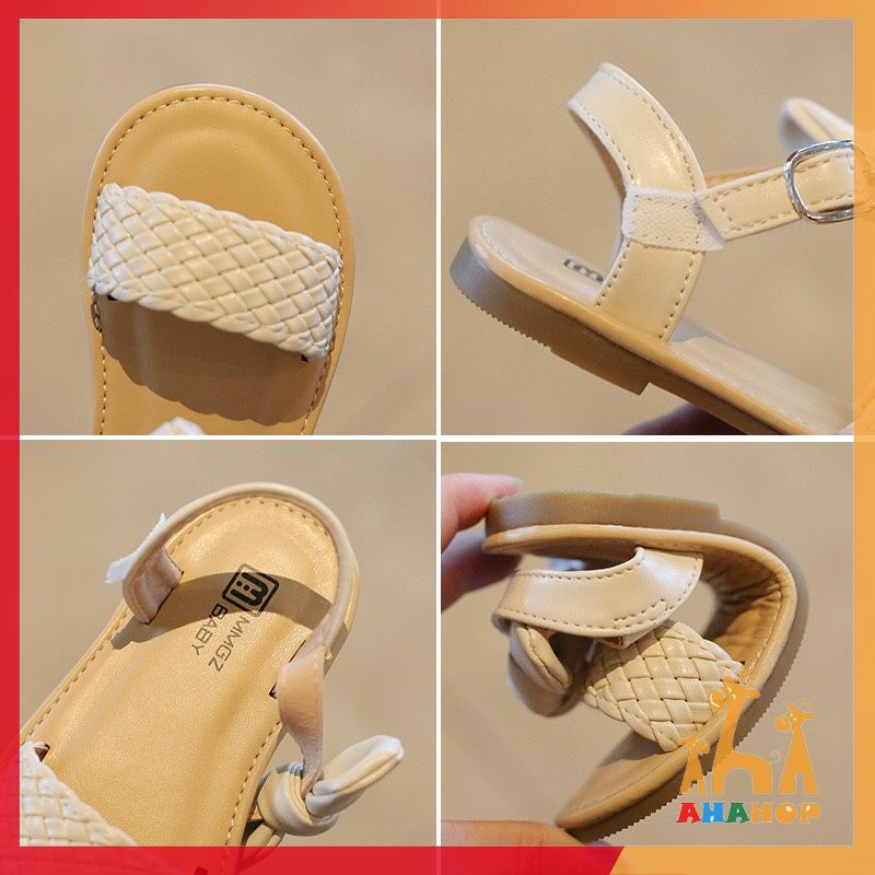 Sandal quai đan ngang cho bé gái phối nơ dễ thương chính hãng MG Baby siêu mềm nhẹ đế chống trơn trượt V732