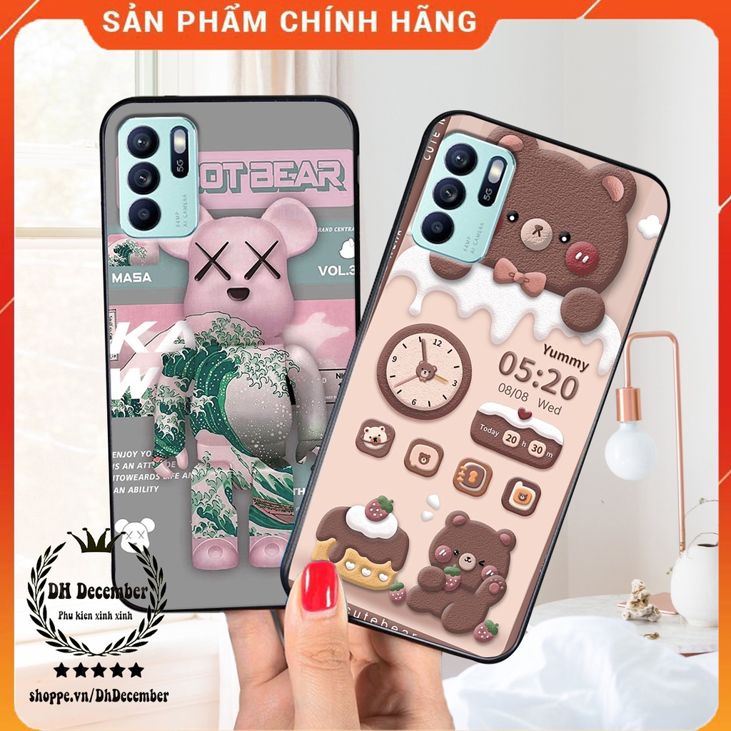 Ốp lưng Oppo RENO 6 5G / RENO 6Z 5G in hình 3D GẤU HỒNG-GẤU BEER -XINH XẺO CỰC ĐẸP