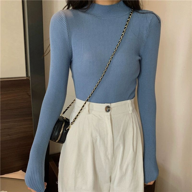 Áo len tăm cổ 3CM TAY DÀI DÁNG ÔM NHIỀU MÀU MỚI 2021 | BigBuy360 - bigbuy360.vn