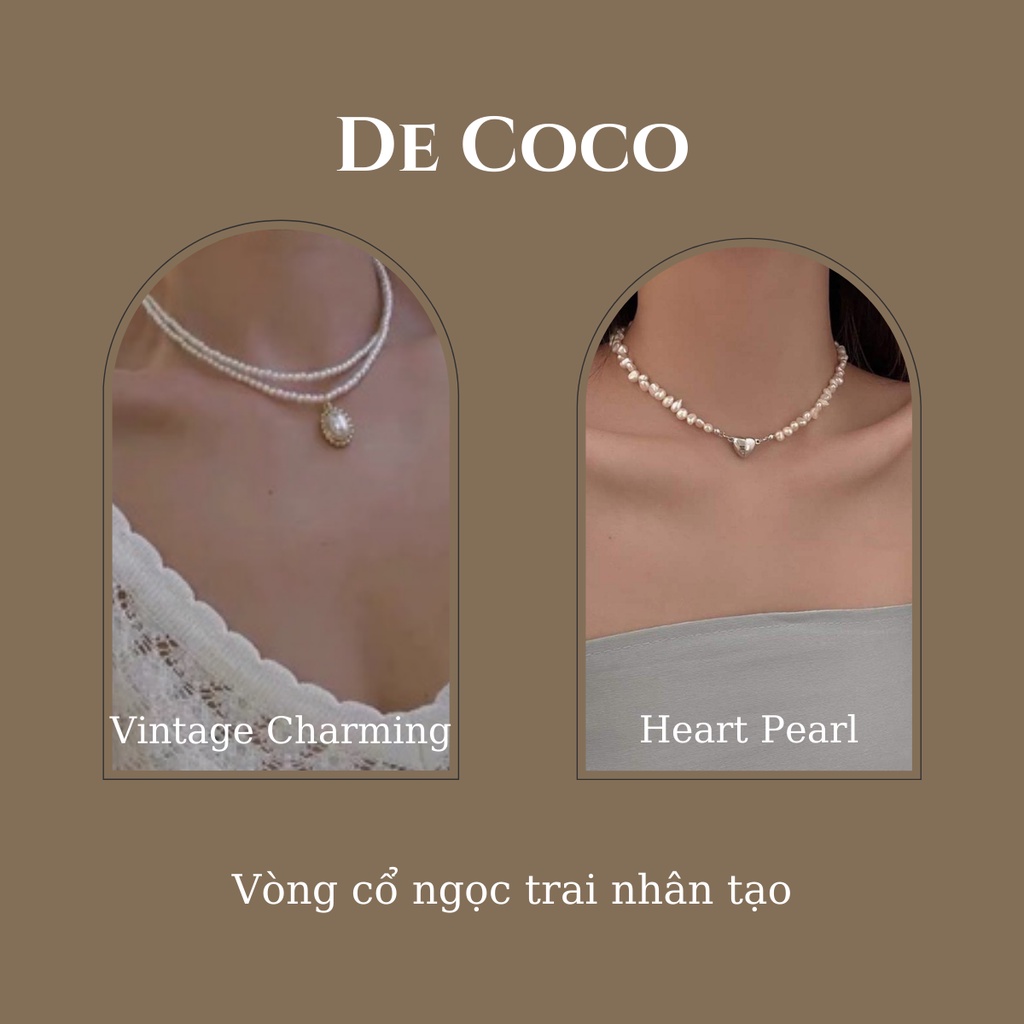 [Mã SKAMCLU8 giảm 10% cho đơn từ 100K] Vòng cổ hạt trai vintage Charming decoco.accessories