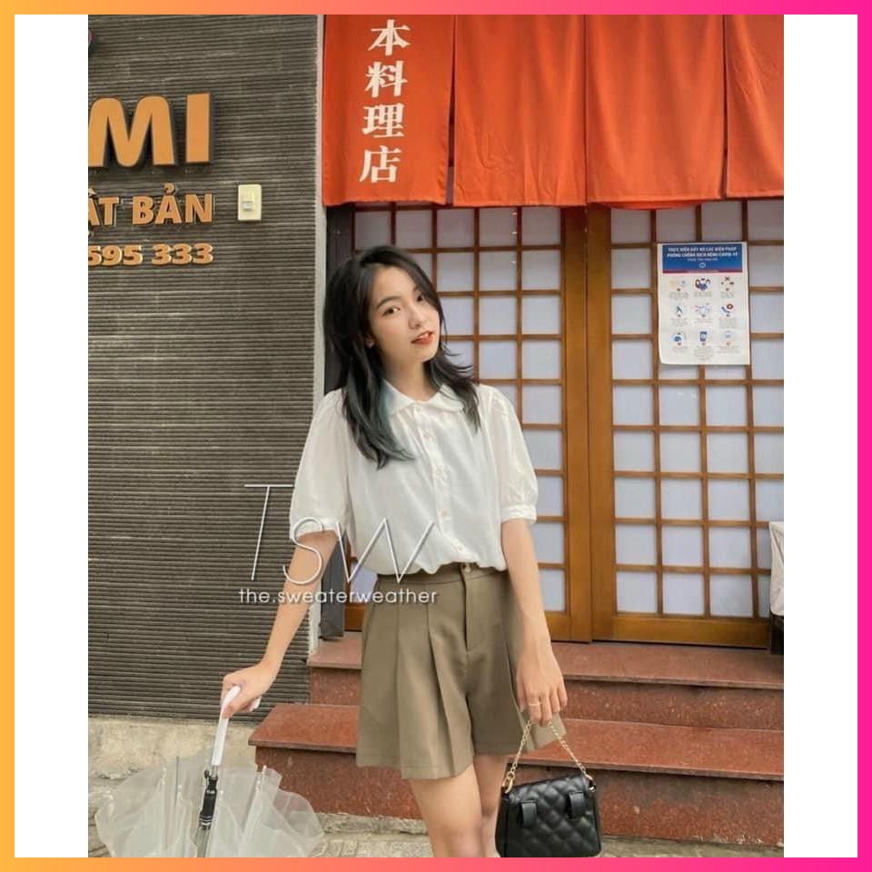 Quần shorts vải cạp khuy đứng xếp ống xòe, Quần đùi hè vải mát Cao Cấp - MOONMY | BigBuy360 - bigbuy360.vn