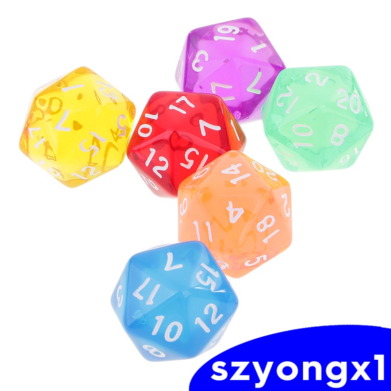 Best sale！  6PCS D20 Polyhedral Game Dice for RPG  DND MTG Game New