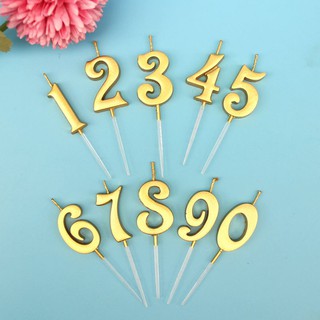 Trang trí nến số mạ vàng