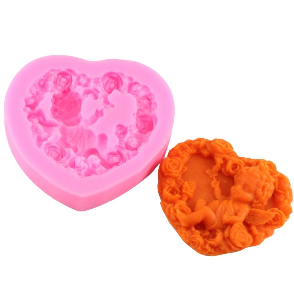 Rose Angel Craft Art Silicone Soap 3D Craft Fimo Resin Clay Candle Molds