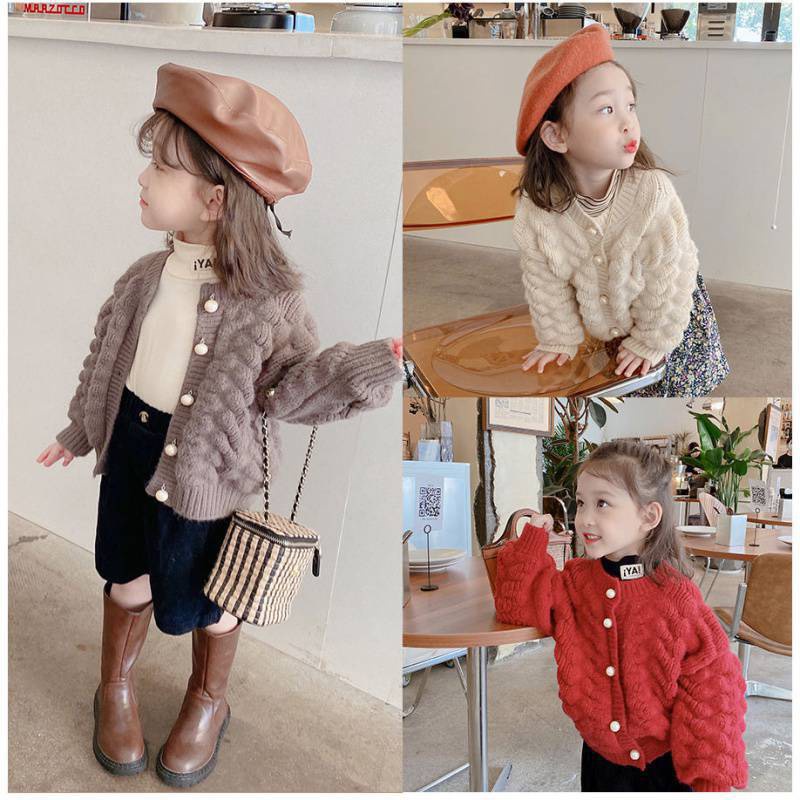 Áo Khoác Cardigan Len Bé Gái - Chất Liệu Len Cao Cấp - Hàng Quảng Châu Loại 1