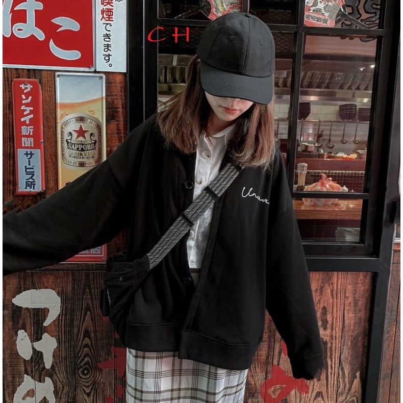 Áo cadigan khoác Unicoverchất nỉ bông có cúc dọc áoThời trang nữ thu đôngphong cách hàn quốc☘️form &lt;52kg☘️Unisex