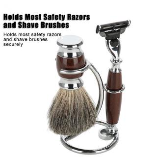 Salon Men Double Edge Safety Razor Set Mustache Beard Shaving Brush Stand Holder