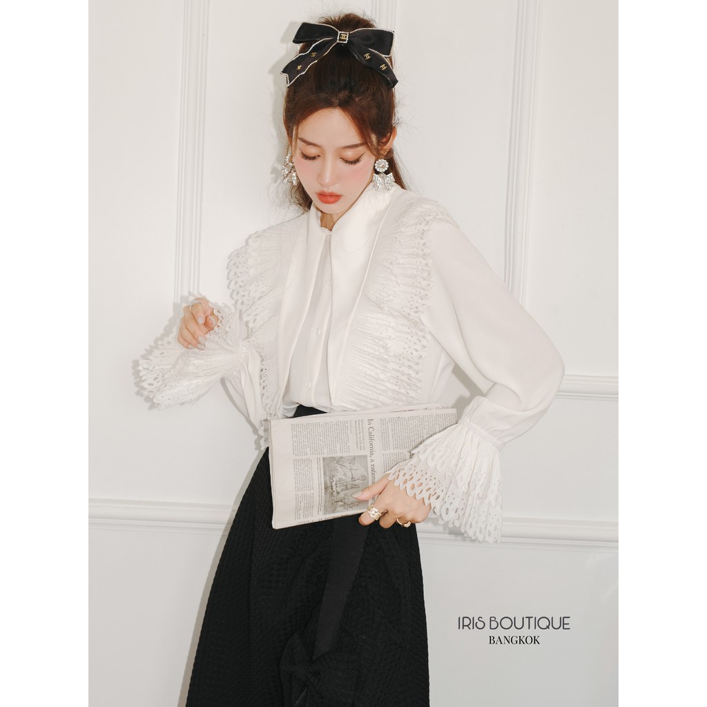 「Hàng sẵn」Iris Boutique IS225 22/SS White wings shirt-Áo nữ (có thể giao ngay)