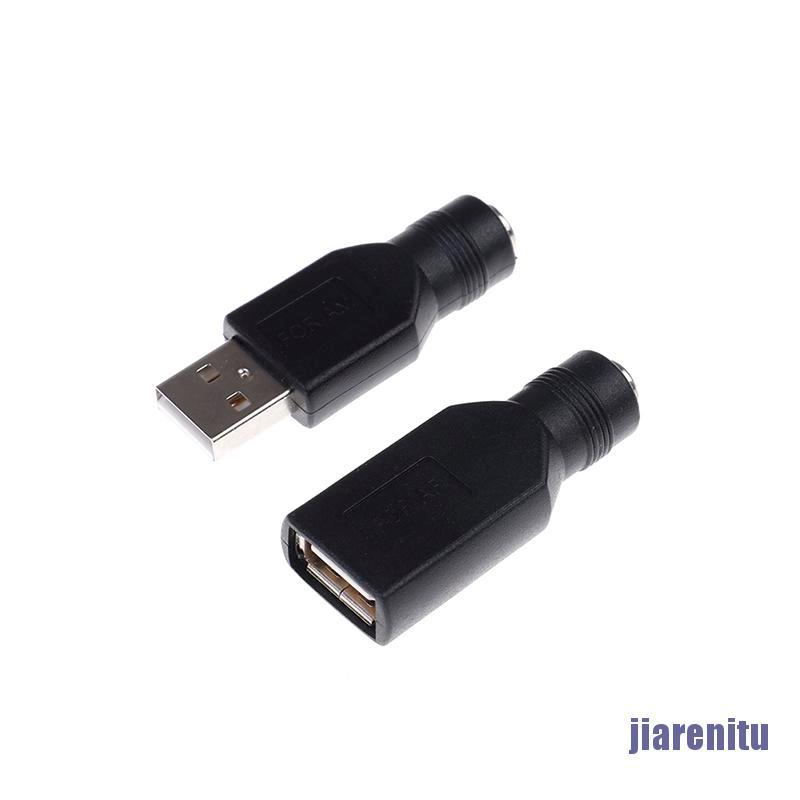 Đầu cắm USB 2.0 5V 5.5x2.1mm DC sang cổng USB đực/cái cho laptop