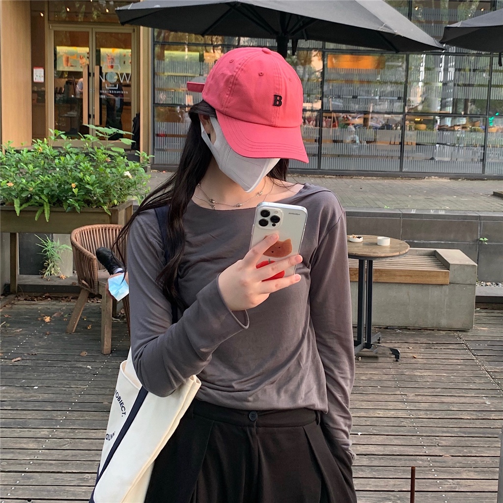 Mũ lưỡi trai MG STUDIO thêu chữ B tùy chọn màu sắc