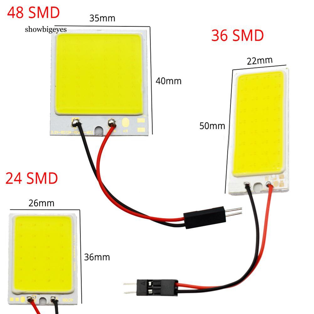Bảng đèn LED sgee T10 12V COB 24 / 36 / 48 SMD gắn trần xe hơi chuyên dụng