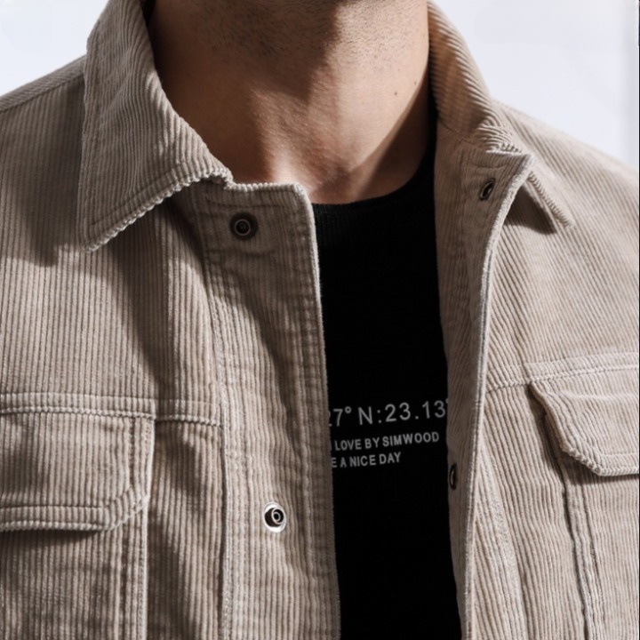 Sơ Mi Nhung Tăm , Sơ Mi Flannel Caro 2hand Tay Dài Khoác Phong Cách Thời Trang Caro Trơn Sọc Họa Tiết Vải Gân Mẫu 1