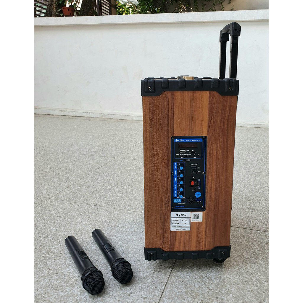 Loa kéo karaoke mini AZPro Bass 25 bluetooth Loa kẹo kéo di động thùng gỗ giá rẻ hơn jbz jbl