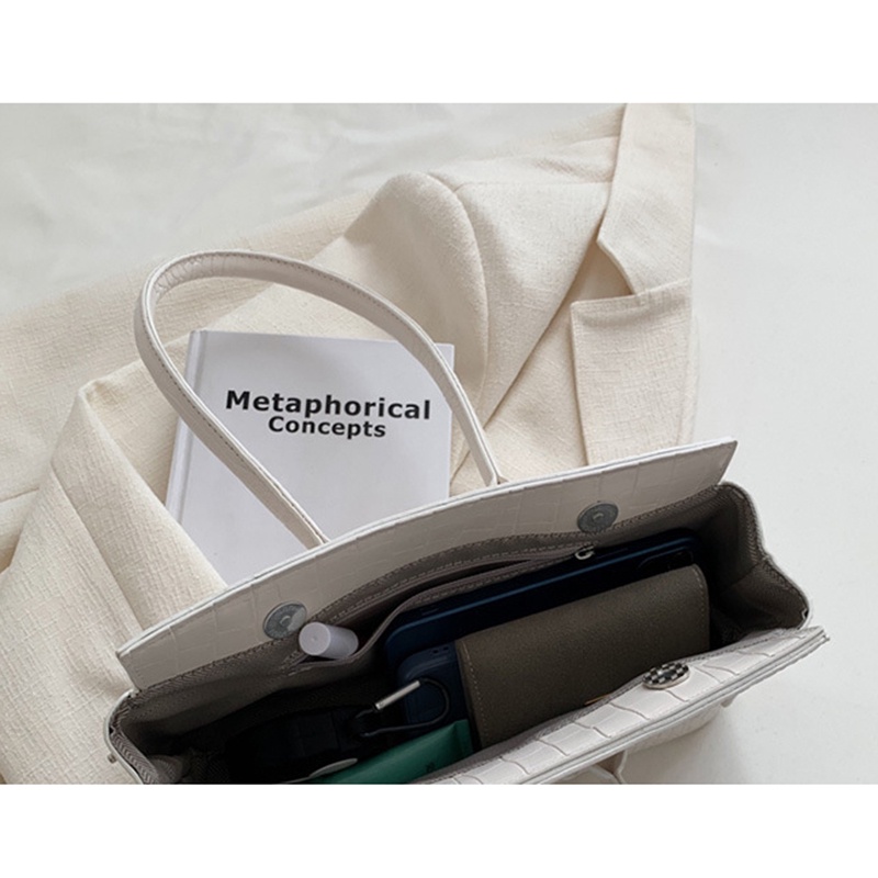 Túi Đeo Vai Cỡ Lớn Họa Tiết Da Cá Sấu Đơn Giản Thời Trang Cho Nữ