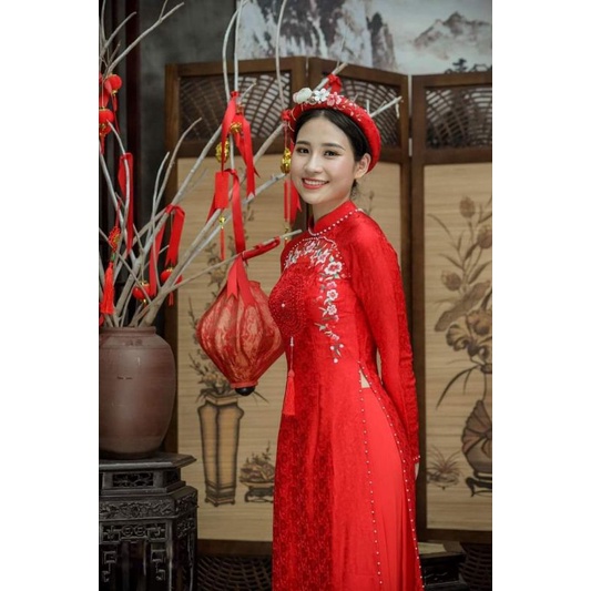 Áo dài gấm tơ cao cấp