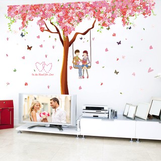 Decal Dán Tường Cây Hoa Trái Tim