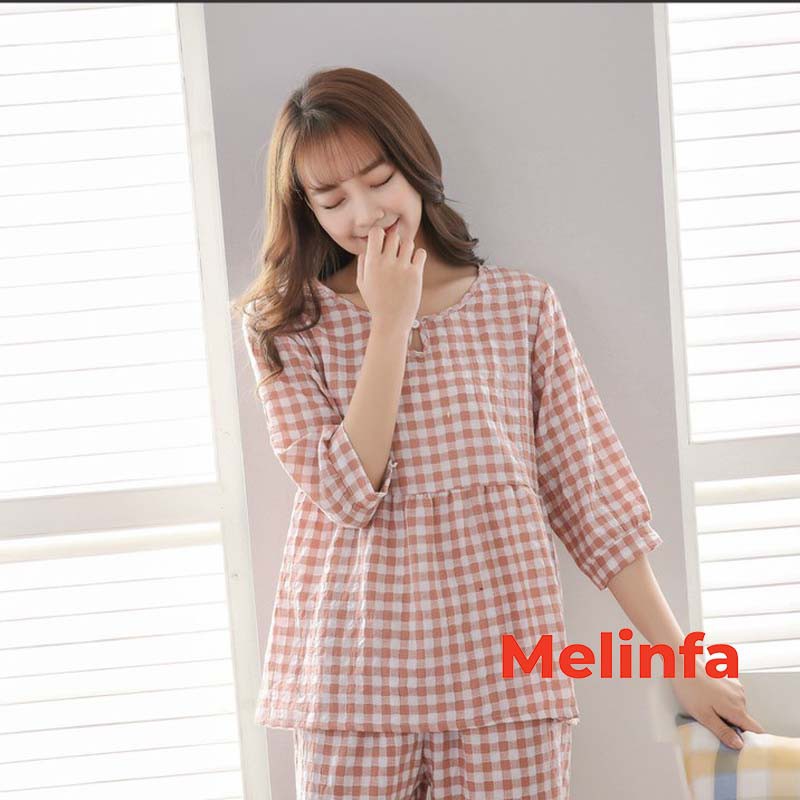Bộ đồ ngủ nữ quần dài vải bông Cotton tự nhiên mềm mại thoáng mát, bộ Pyjamas mặc nhà mã VABD0197