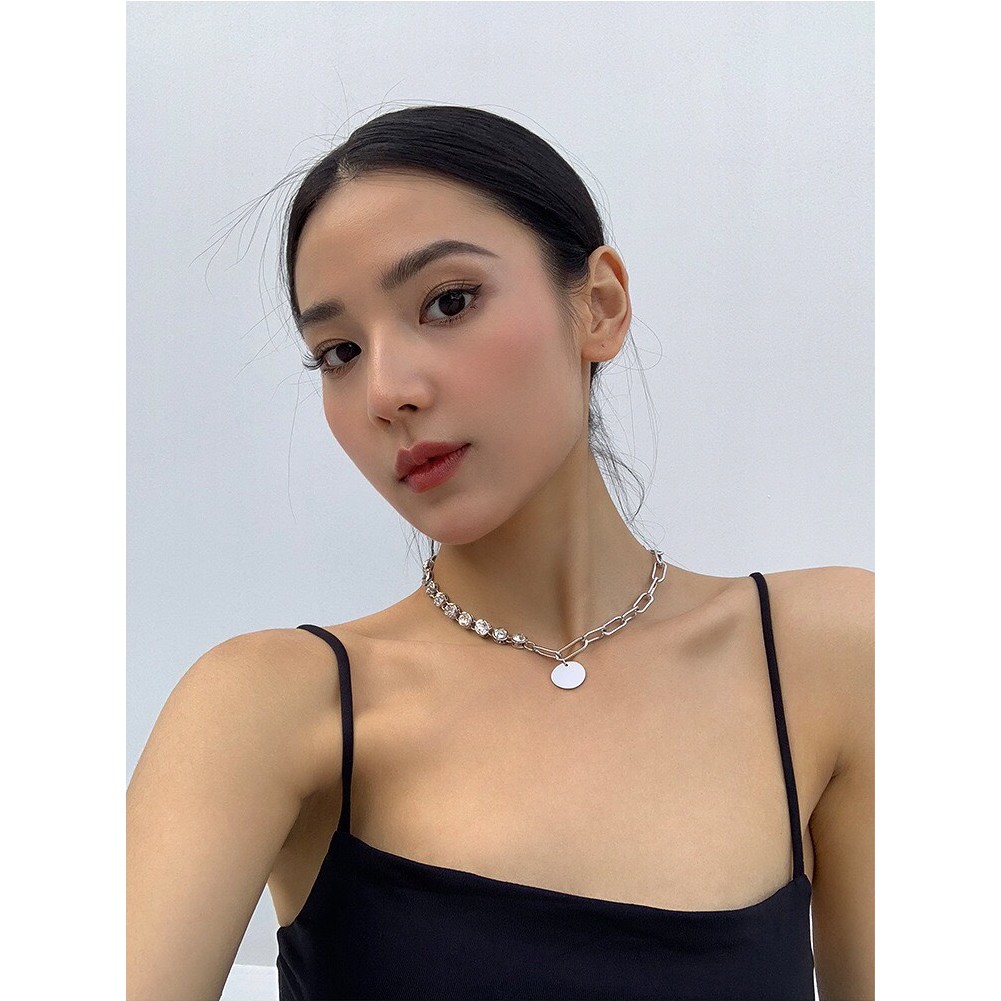 Vòng cổ 2 nửa khác biệt kiểu đính đá và xích DCX80 Mayconner