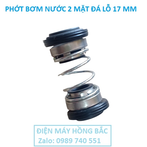 Phớt bơm tõm - bơm nước 2 mặt đá lỗ trục 17mm