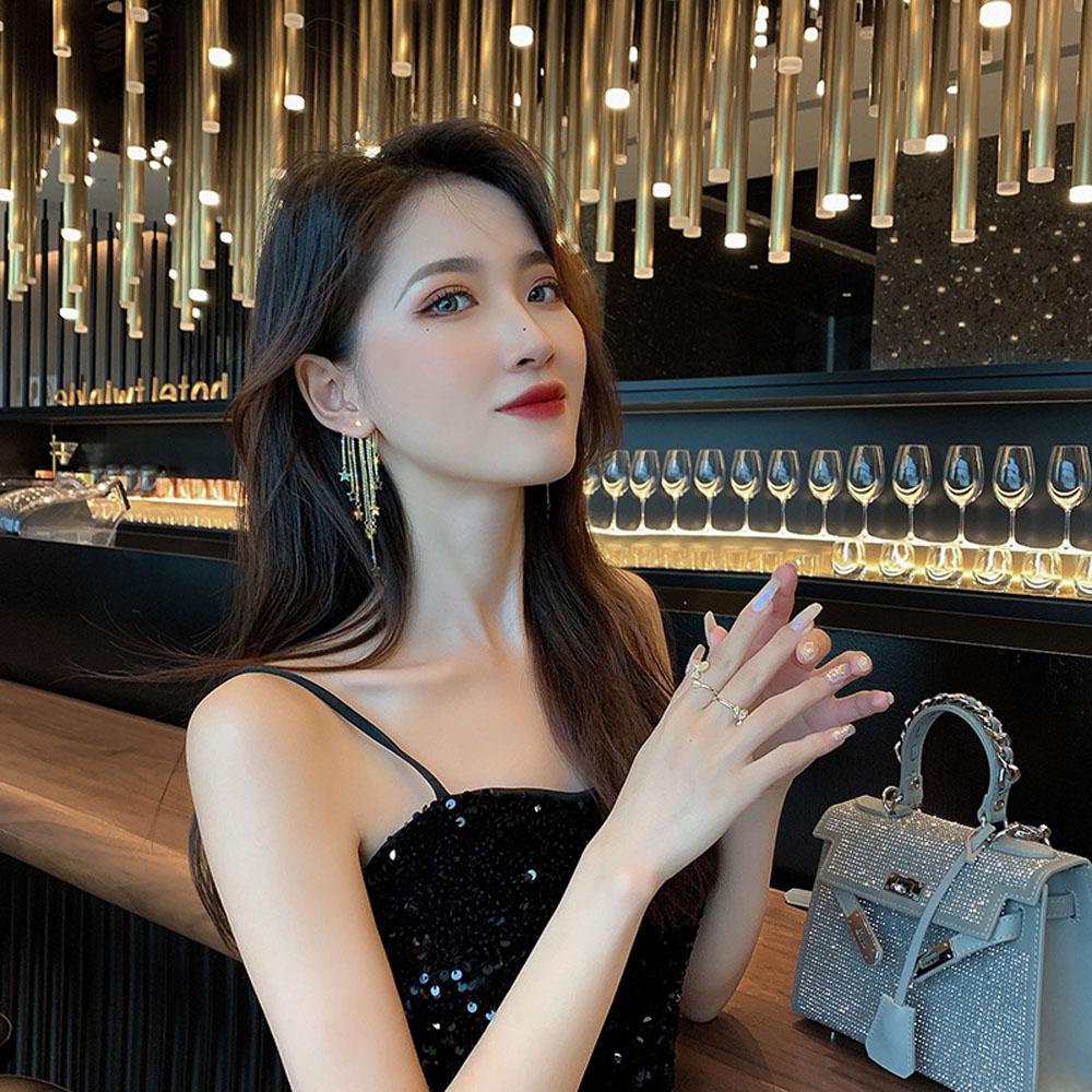 QQMALL Hoa Tai Dáng Dài Thiết Kế Hợp Thời Trang Cho Nữ